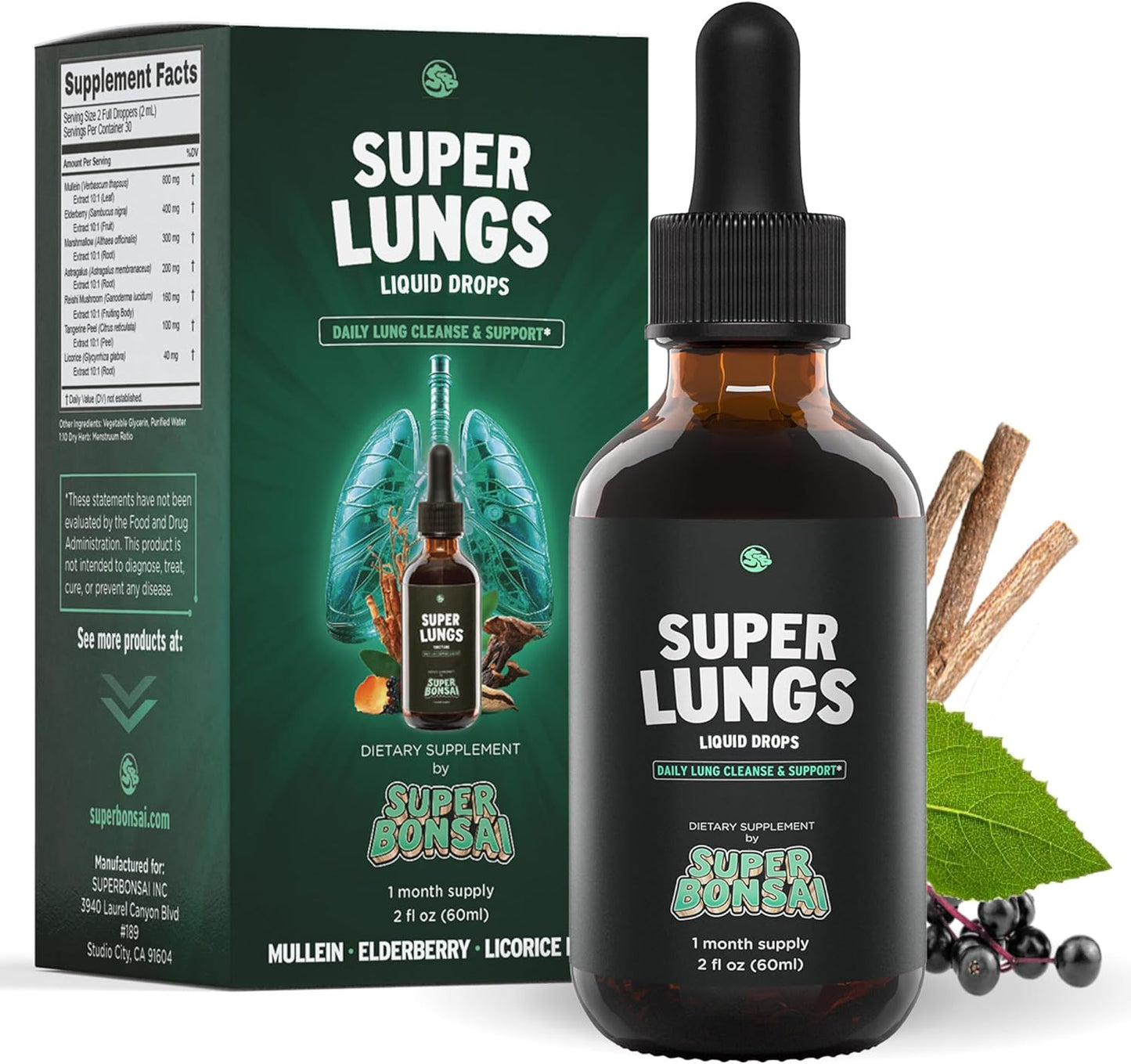 Super Lungs Mullein Drops for Herbal Lung Support & Wellness