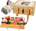 Wicker Picnic Basket for 2 with Mini Folding Wine Table - Complete Set