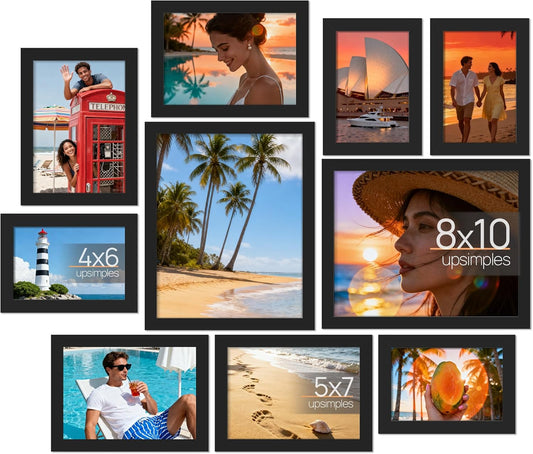Upsimples 10 Pack Picture Frames for Collage Wall Decor