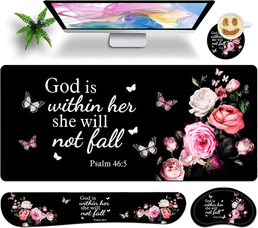 Ultimate Gaming Pad Set with Keyboard Rest - Floral Design