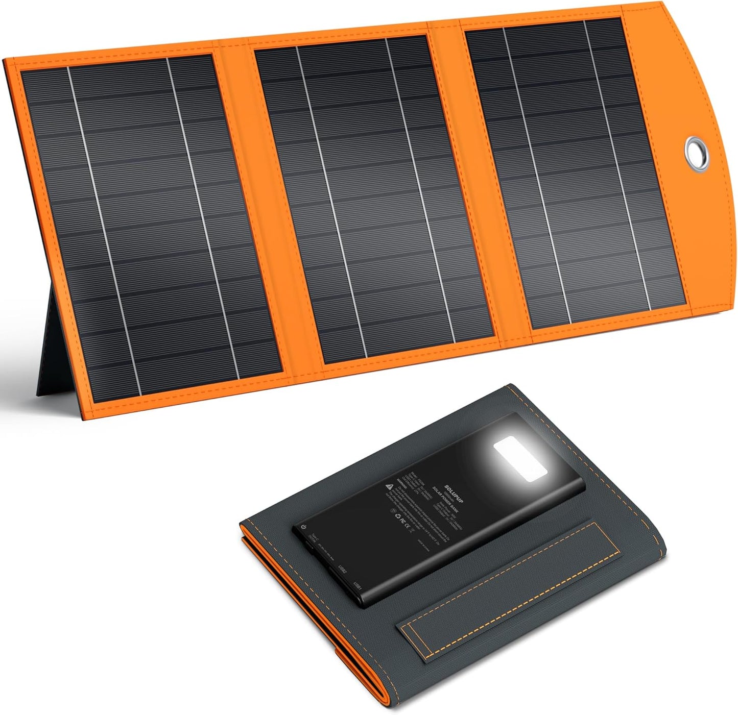 10000mAh Solar Charger Power Bank with Fast Charging Ports