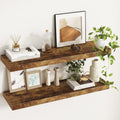 36in Floating Shelves Set of 2 - 9.3in Deep Rustic Brown Wall Shelves
