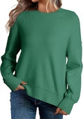Women's Cotton Crewneck Sweater in Colorblock Design for Autumn