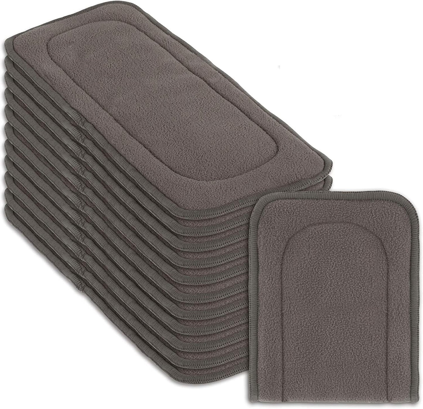 Ultra-Absorbent 5 Layer Cloth Diaper Inserts, Pack of 12 - Gray