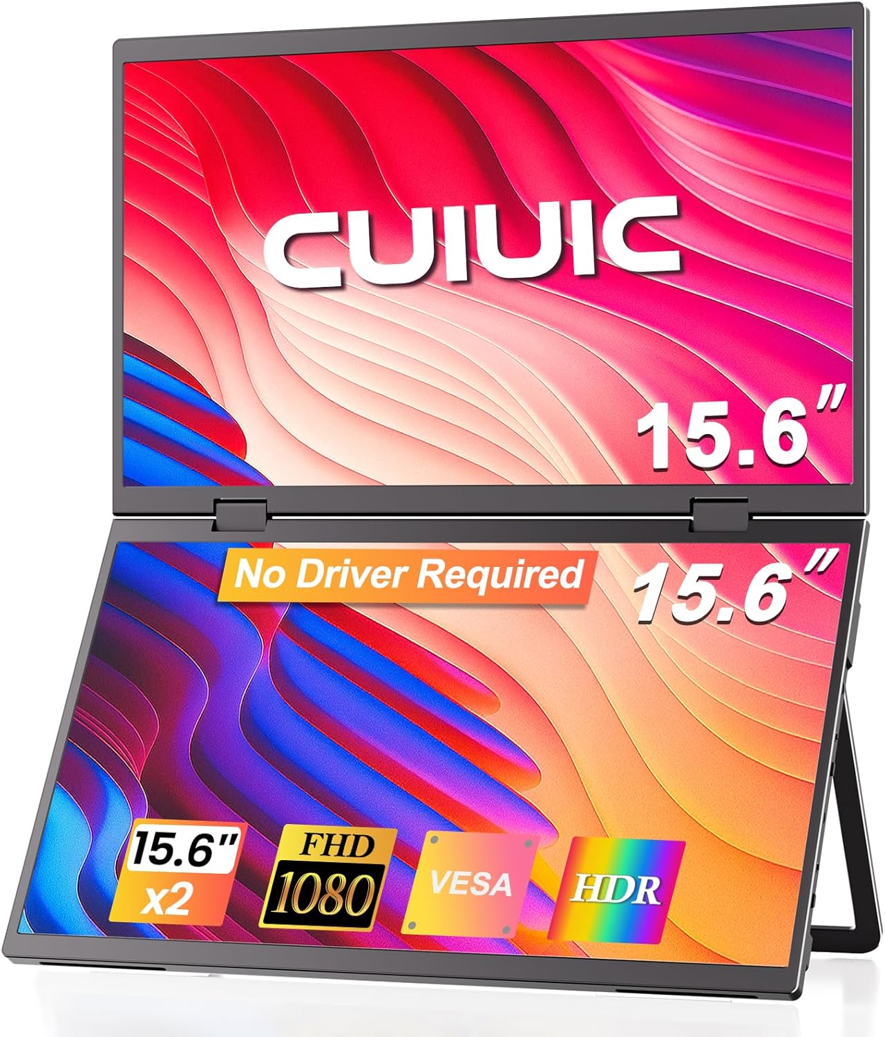 Dual Portable Monitor 15.6in FHD IPS for Laptop PC Travel