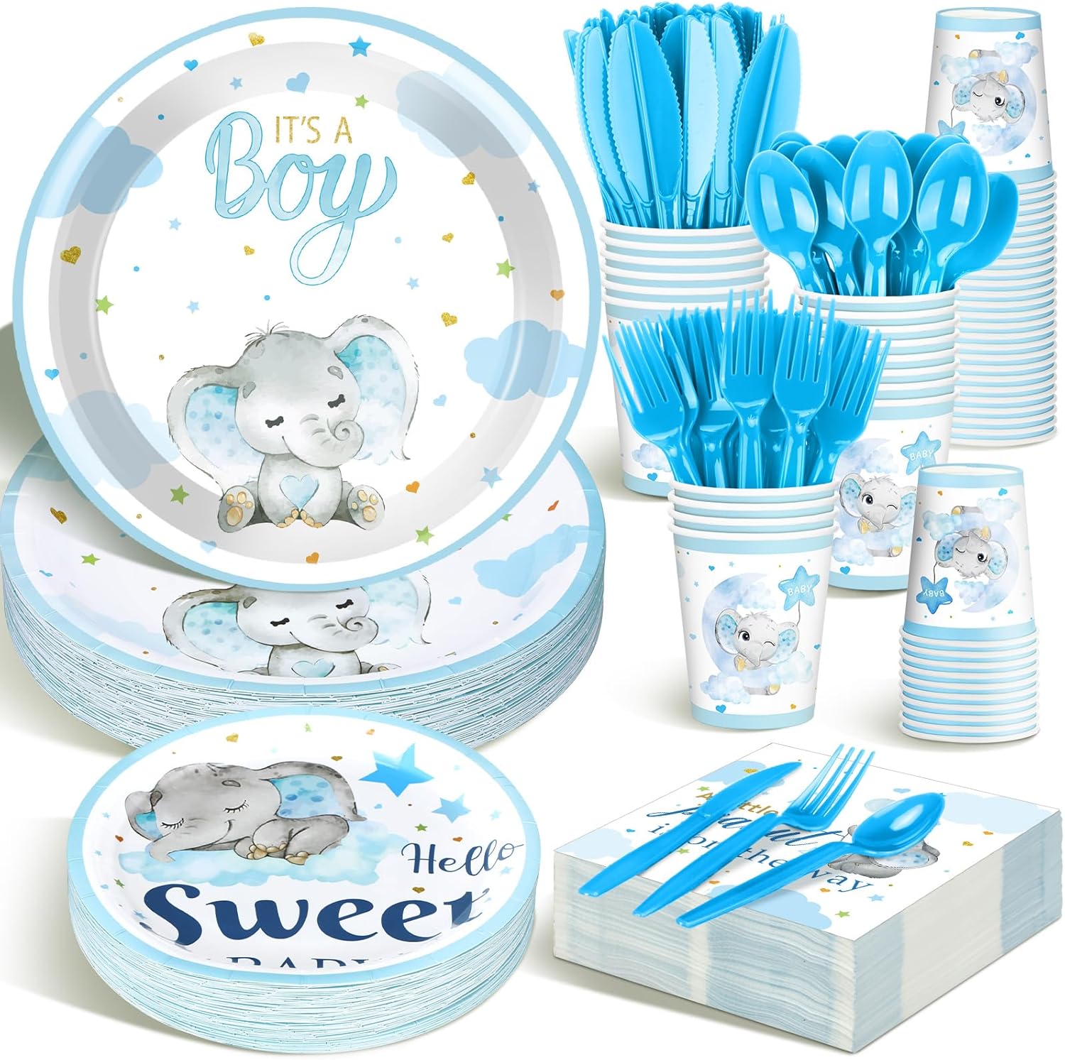350 Pcs Baby Shower Plates Set for Memorable Celebrations