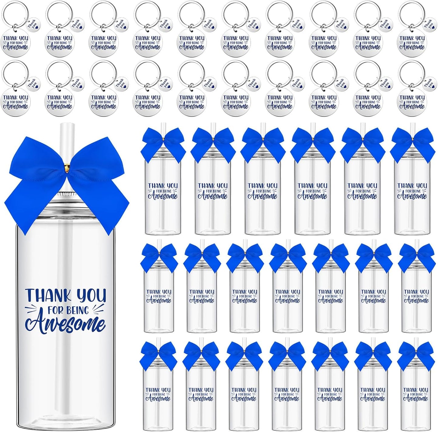 20 Set Employee Appreciation Gifts with Tumblers and Keychains