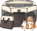 Dog Playpen Foldable Pet Play Pens with Carrying Bag - Portable Play