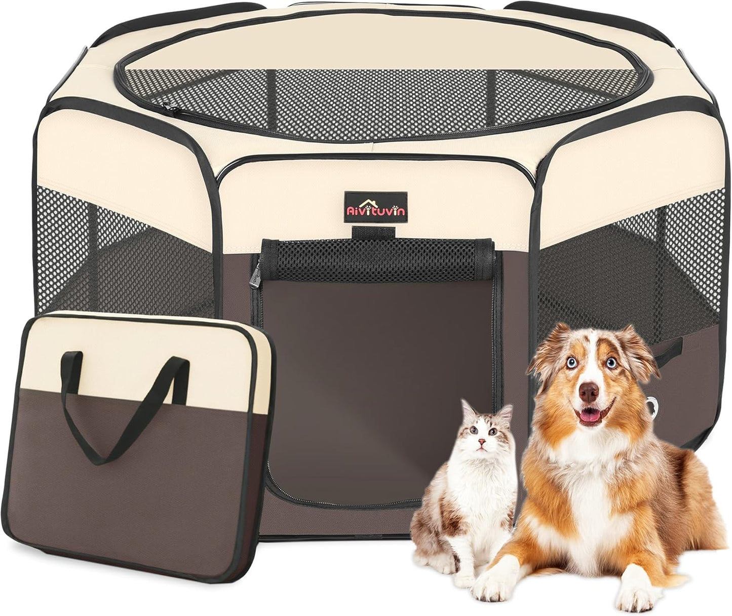 Aivituvin Dog Playpen - Portable Pet Play Pens for Travel