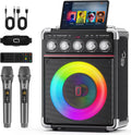 Karaoke Machine with 2 Wireless Mics - Portable 100W PA System