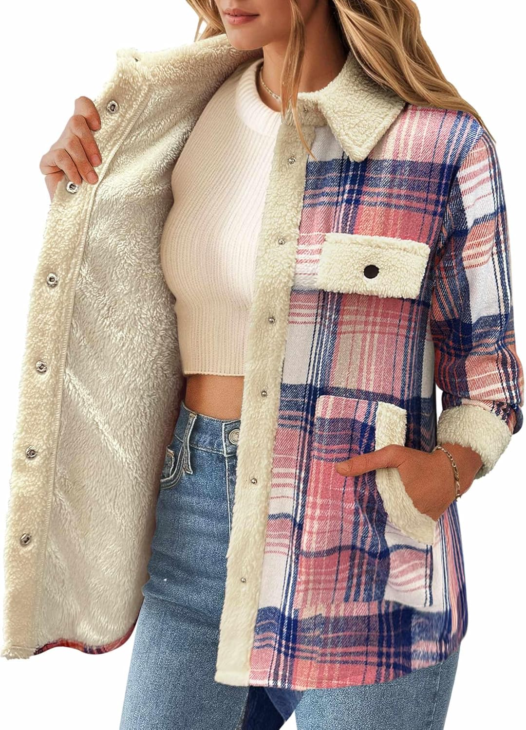 Cozy Warm Flannel Jacket for Women - Stylish Fall Outfits