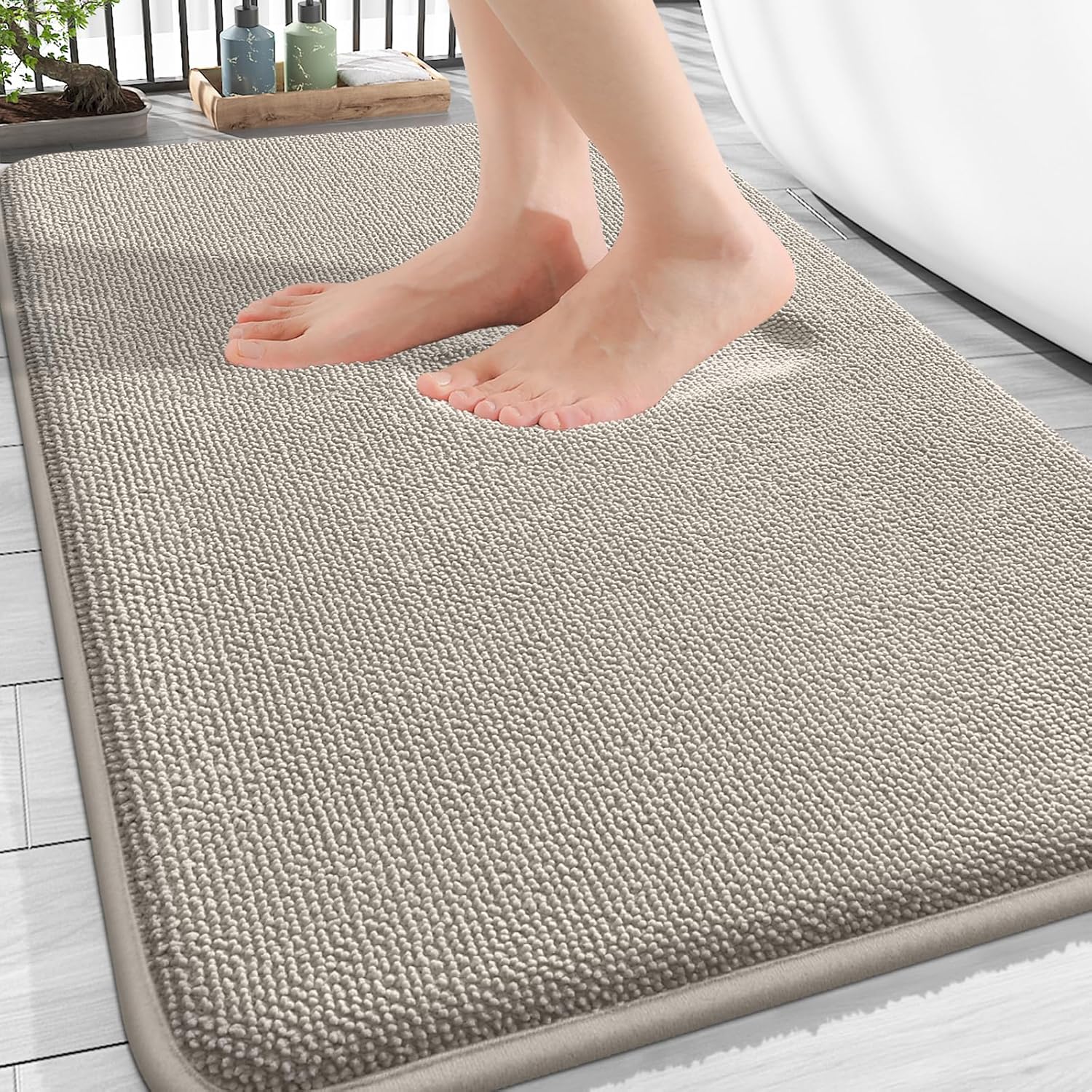 OLANLY Thick Memory Foam Bath Mat Rug for Luxurious Comfort