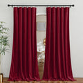 RYB HOME Red Velvet Curtains for Luxurious Home Decor
