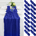 16Pack Royal Blue Cheesecloth Table Runners 35x120in - Elegant Wedding