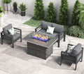 LayinSun Aluminum Patio Sectional with 55,000 BTU Fire Pit Table