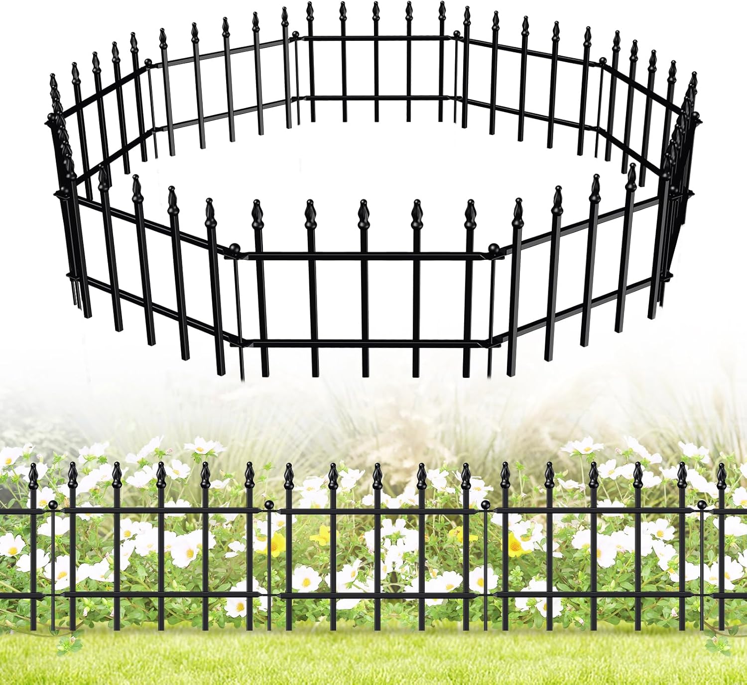 Decorative Metal Garden Fence for Flower Bed and Lawn Use