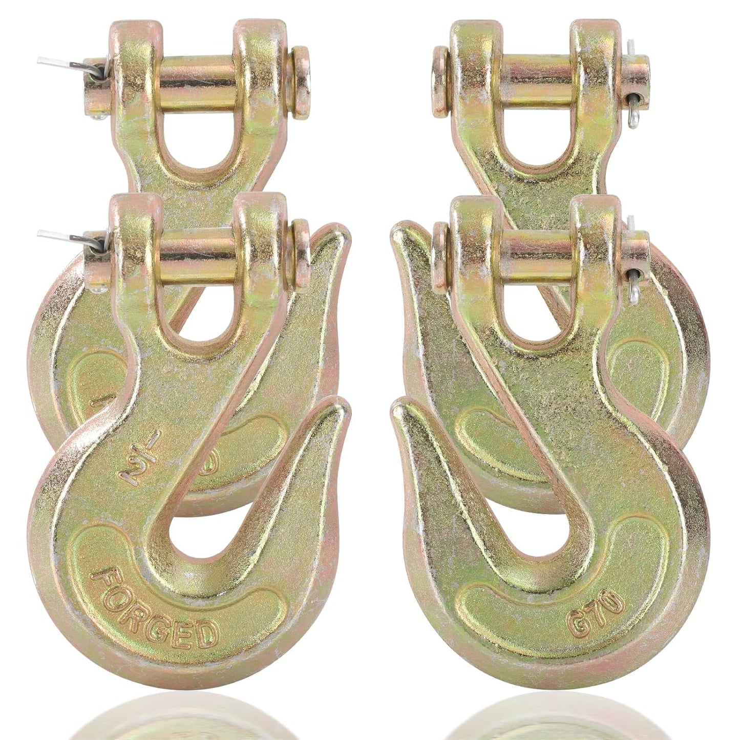 1/2 Inch Clevis Grab Hooks - Heavy Duty Forged Steel Chain Hooks