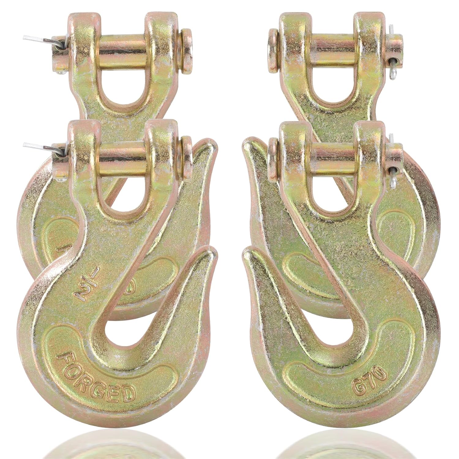 1/2 Inch Clevis Grab Hooks - Heavy Duty Forged Steel Chain Hooks