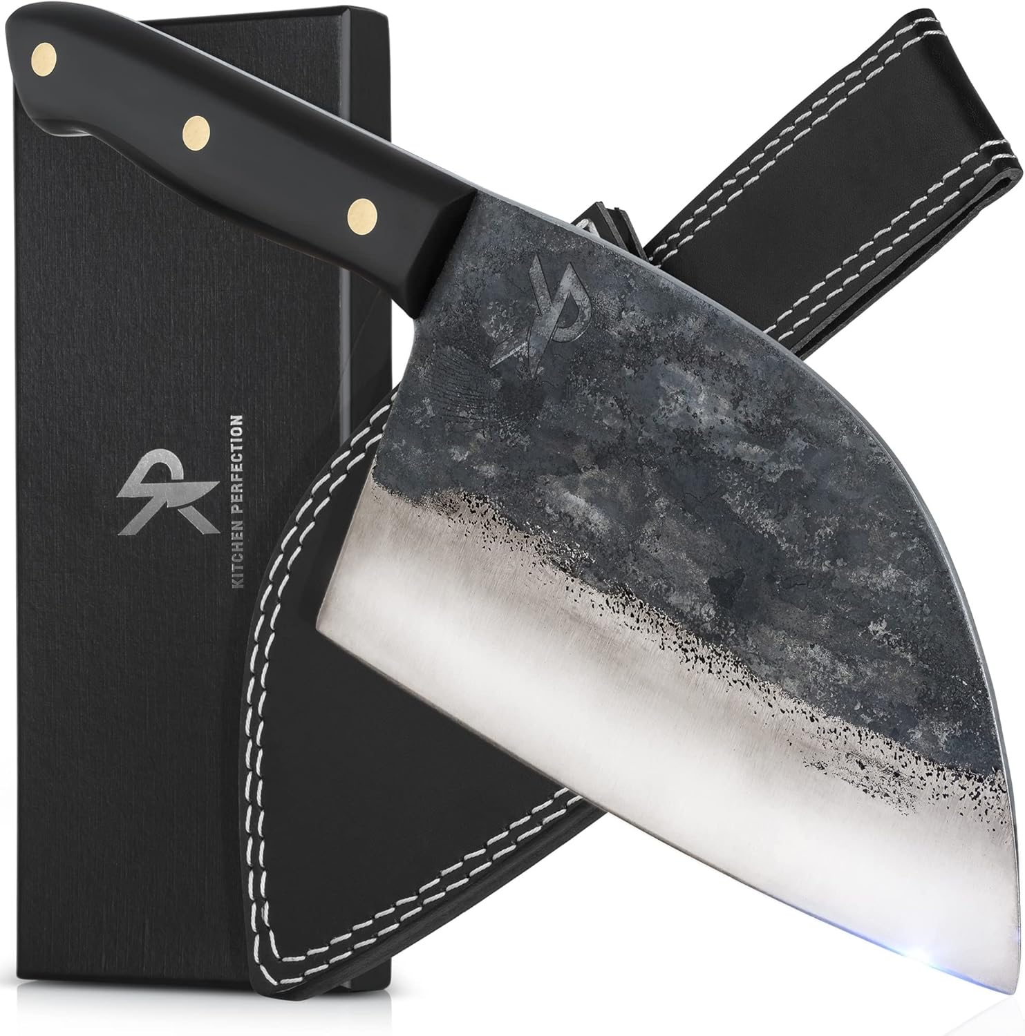 Handmade Meat Cleaver Knife for Meat Cutting - 7 in Serbian Chef Knife