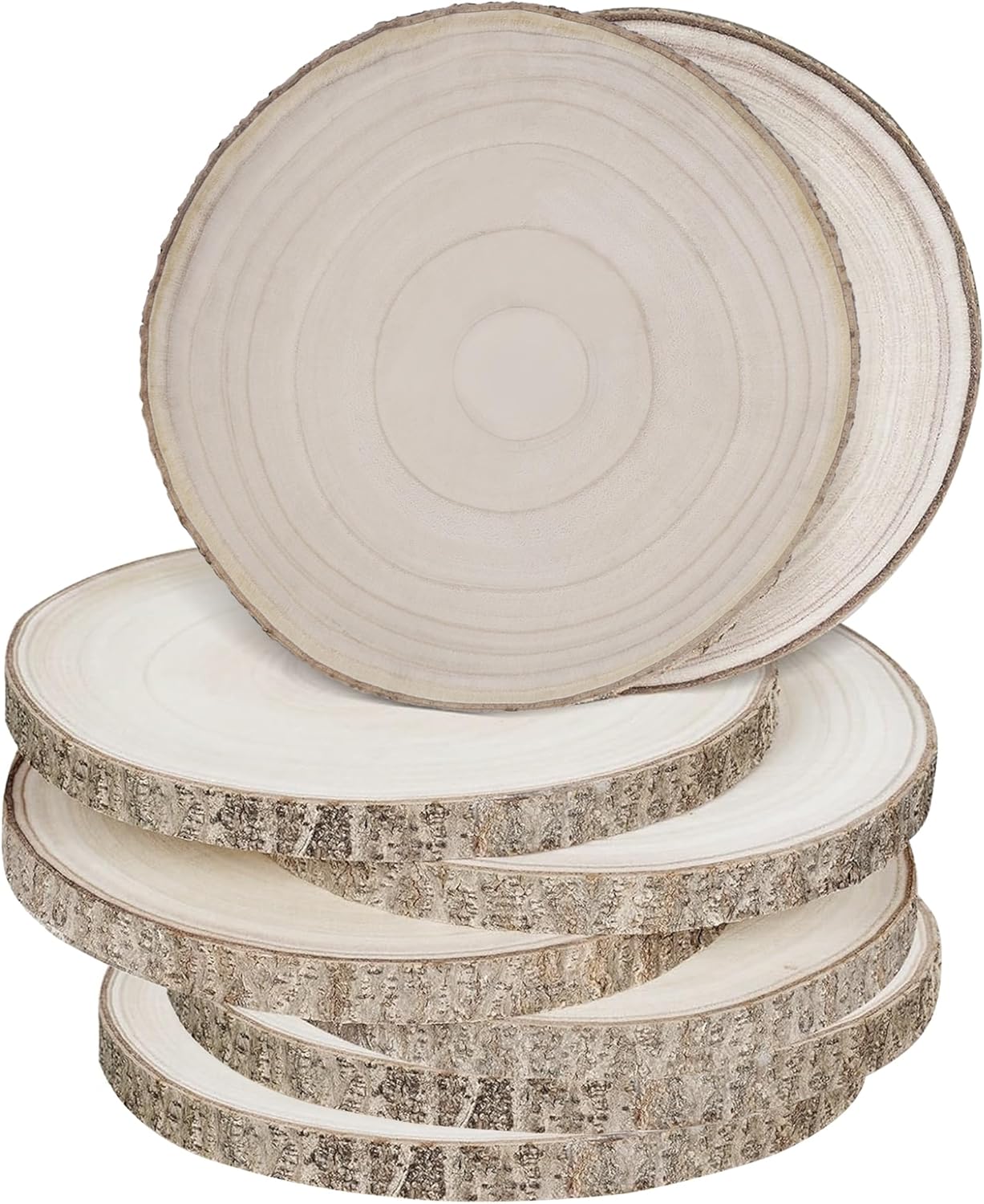 8 Pcs Large Unfinished Wood Slices for Rustic Decor Projects