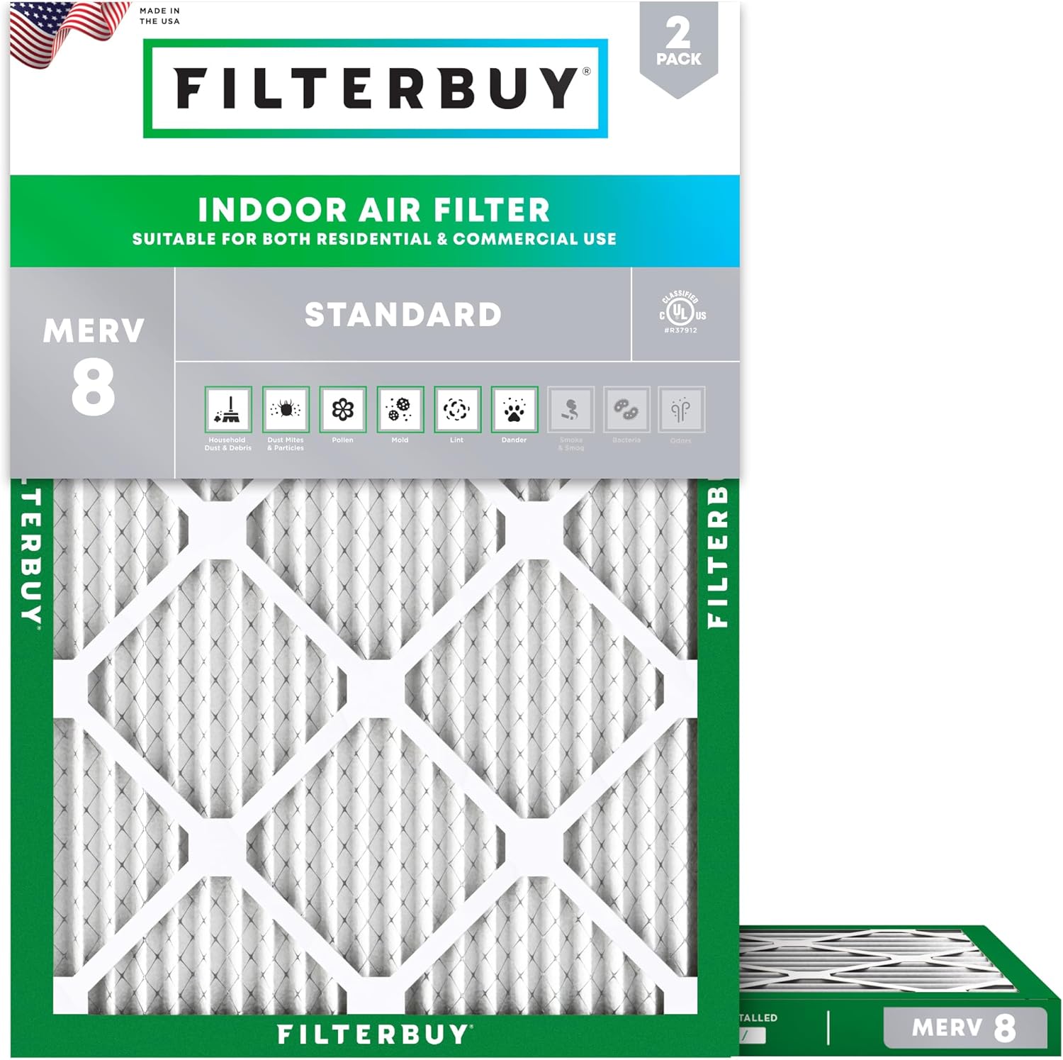 Filterbuy 24x28x1 Air Filter MERV 8 for Dust & Allergy Defense