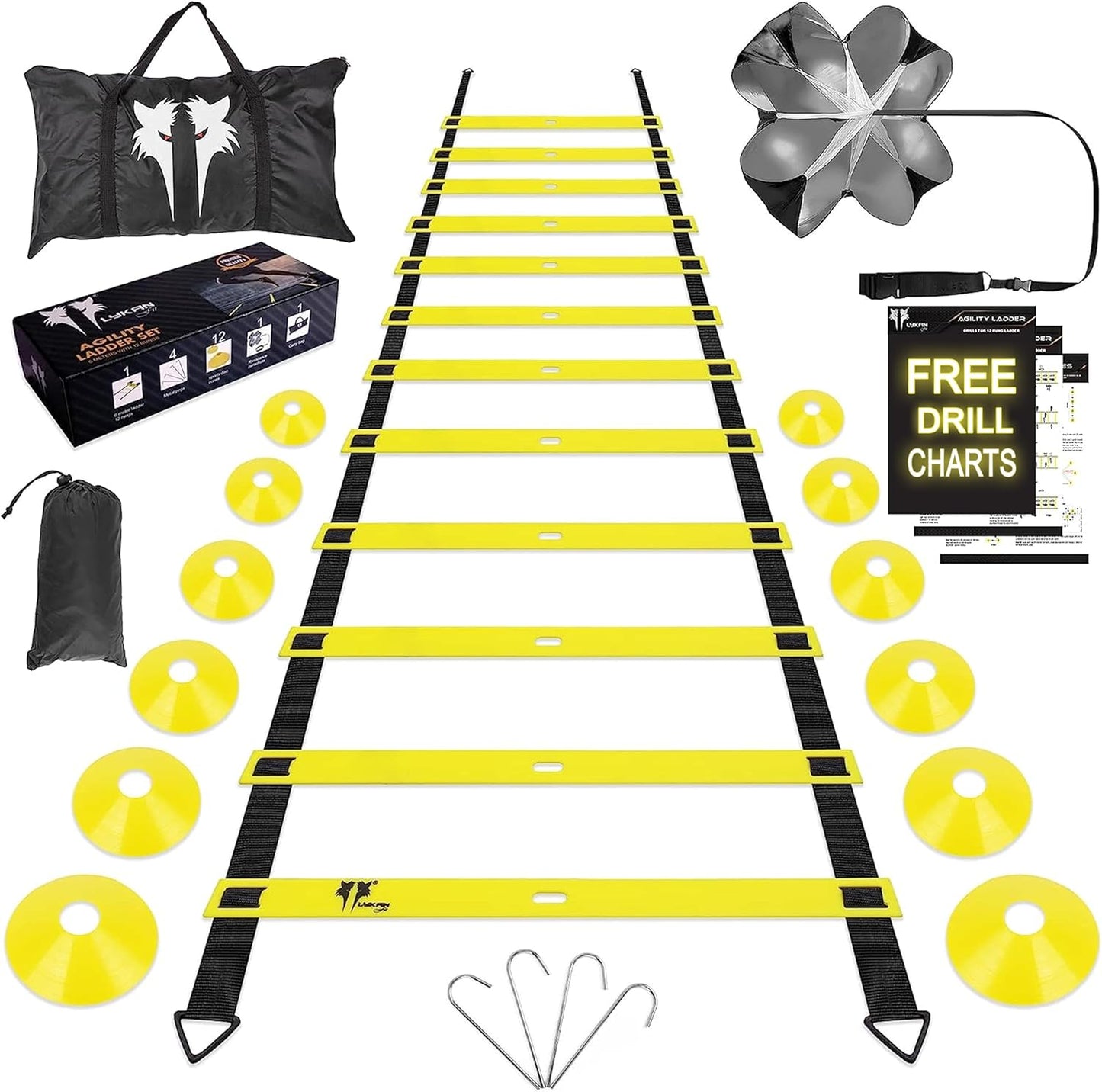 20ft Sports Agility Ladder for Speed Training and Drills