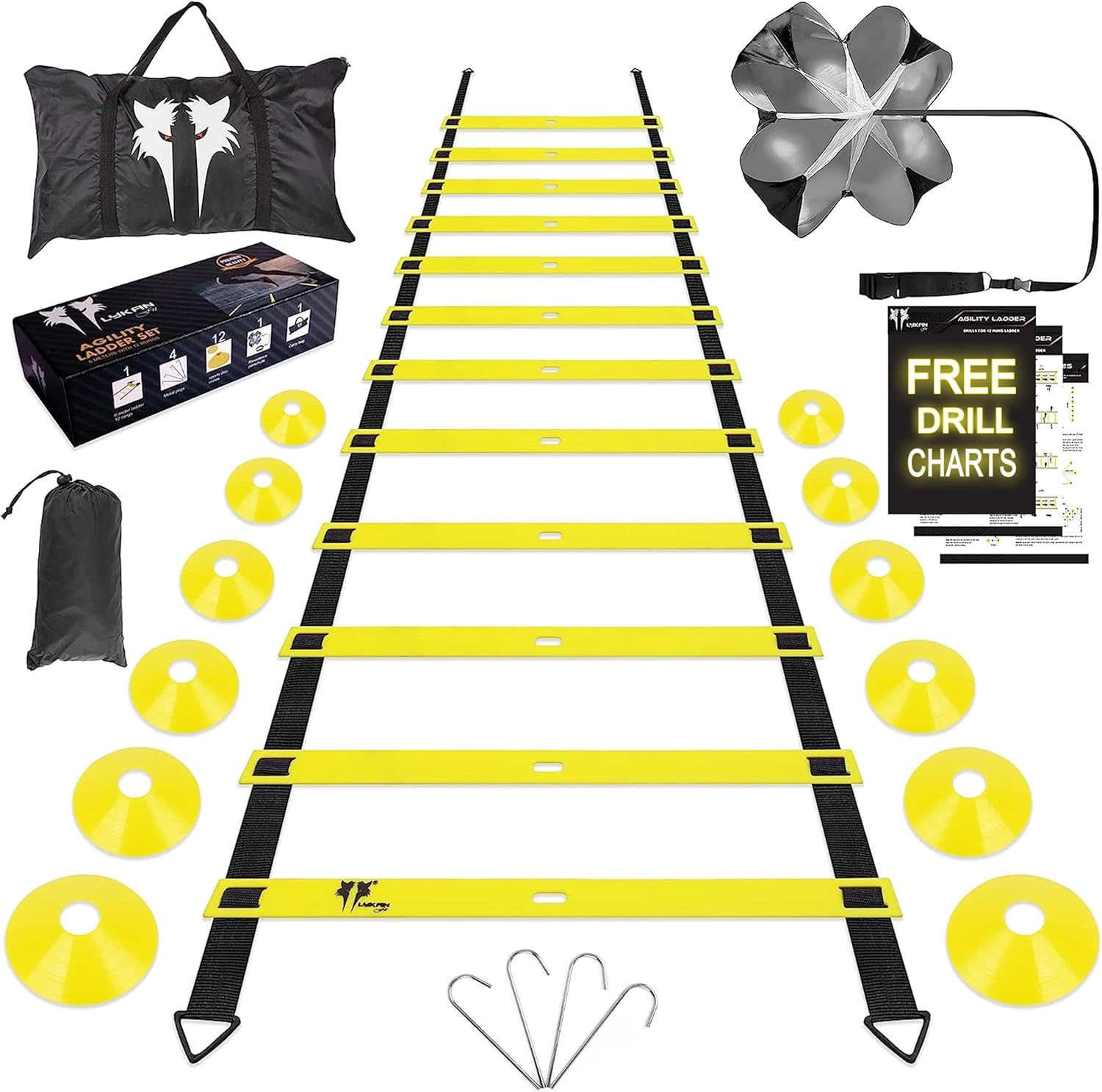 20ft Sports Agility Ladder for Speed Training and Drills
