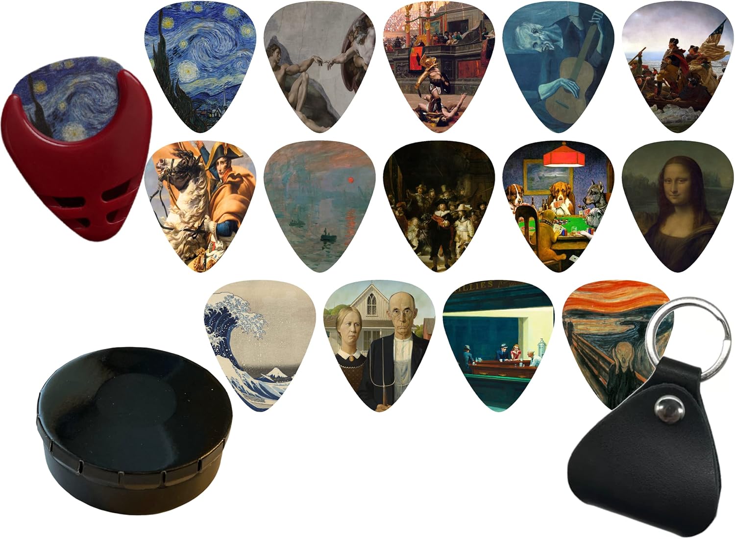 Artistic Guitar Picks Set + Bonus Holders!