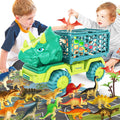 Dinosaur Truck Toys for Kids 3-5 - Triceratops Transport Play Set