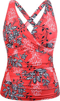 Underwire Tankini Top Twist V Neck for Big Busted Women - Tummy straps