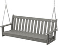POLYWOOD Vineyard 60 in Swing, Slate Grey - Durable Porch Comfort