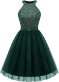 Dressystar Women's Short Halter Tulle Sequin Cocktail Dress