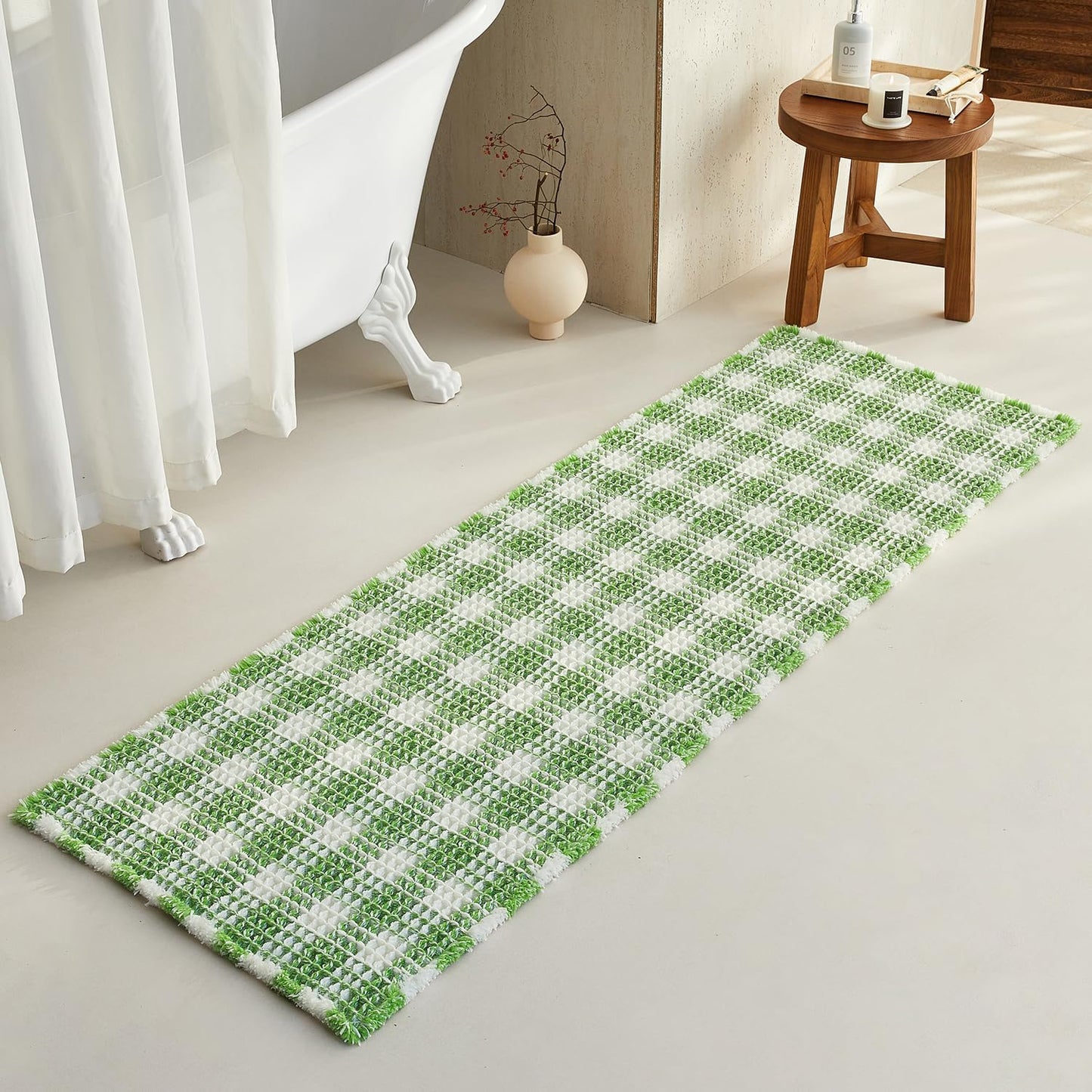 Waffle Runner Rug Bathroom Mat Non Slip Washable Quick Dry