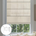 No Drill Roman Shades for Windows - 70% Blackout Beige 27in x 64in