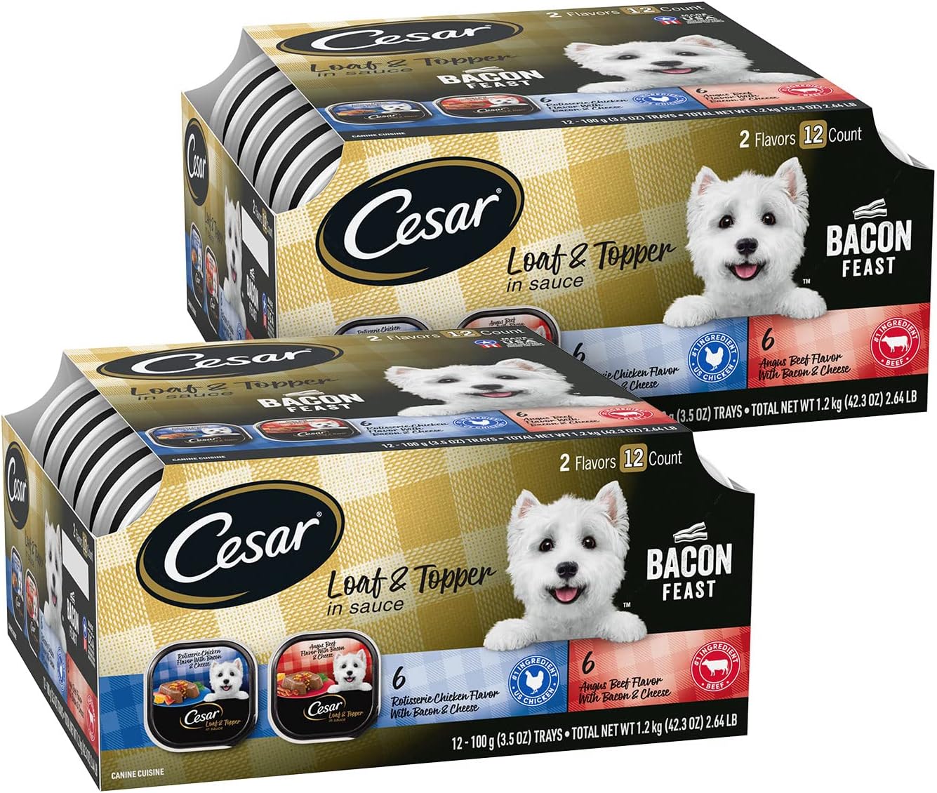 Cesar Wet Dog Food Loaf in Sauce Bacon Feast Variety Pack Review