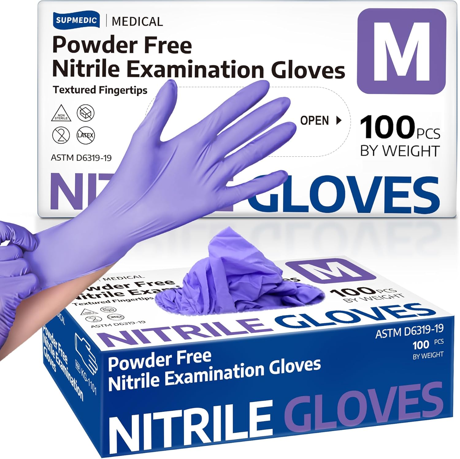 Supmedic Purple Nitrile Gloves - 100 Pcs