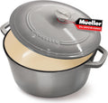 Mueller 6 Quart Enameled Cast Iron Dutch Oven for All Cooktops