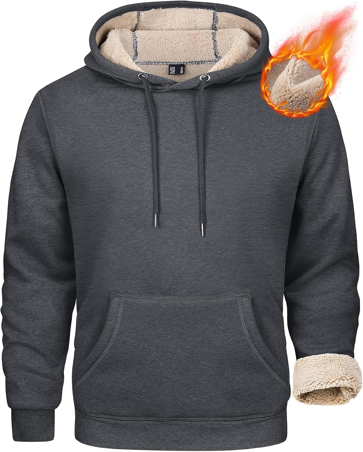 MAGCOMSEN Men's Heavy Hoodie Sherpa Fleece Lined Pullover