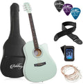 41-in Cutaway Acoustic Guitar Package Mint Green - Beginner Kit