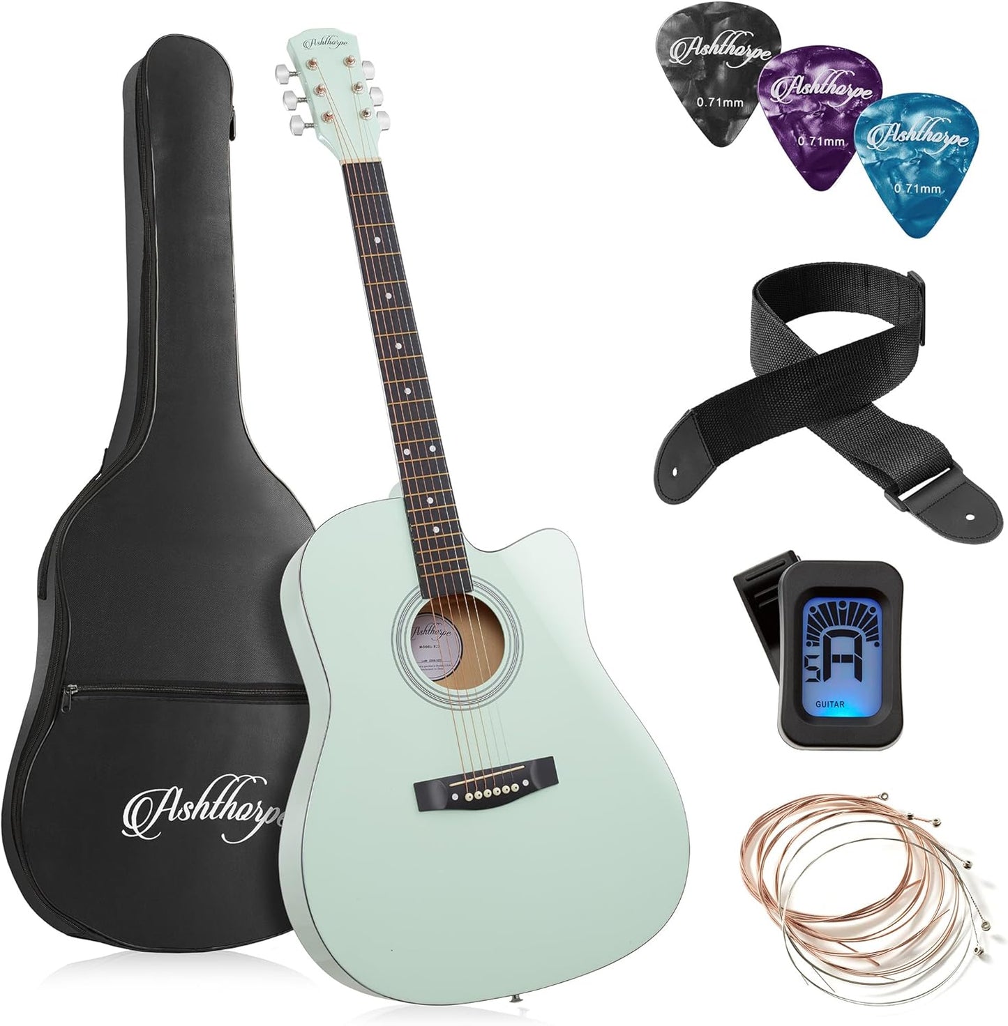41-inch Beginner Cutaway Acoustic Guitar Package for Starters