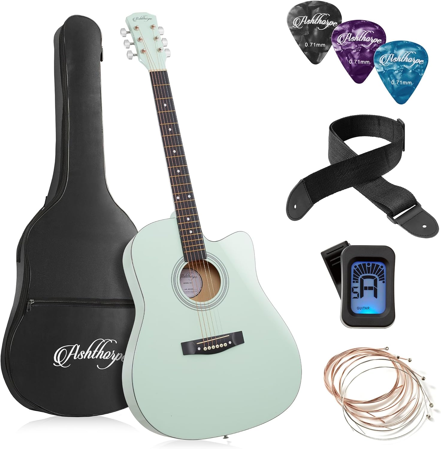 41-inch Beginner Cutaway Acoustic Guitar Package for Starters