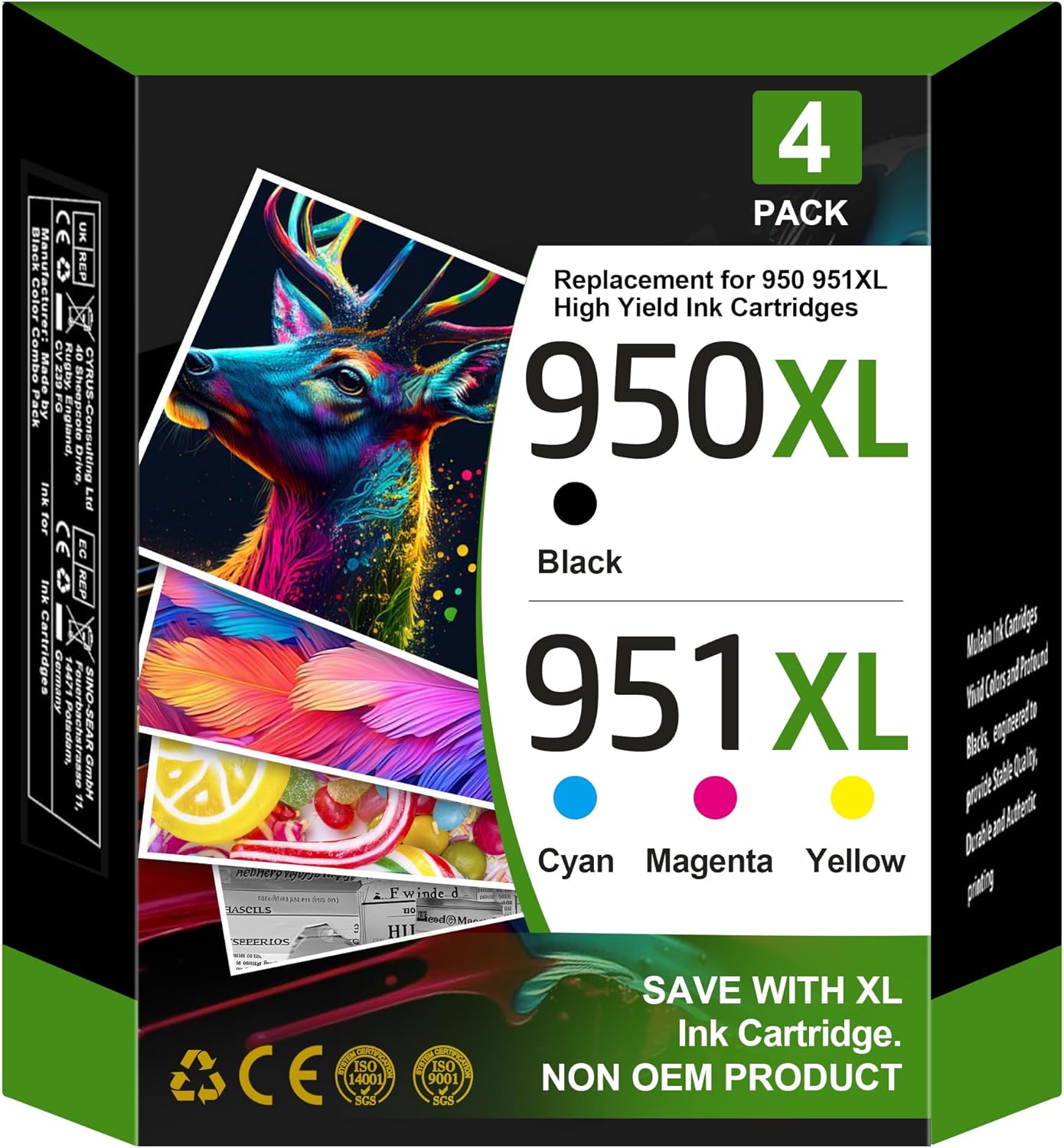 950XL 951XL Ink Cartridges Combo Pack for HP Printers