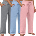 Neer 3 Pack Women's Plus Size Lounge Pants - Cozy Wide Leg Sweatpants