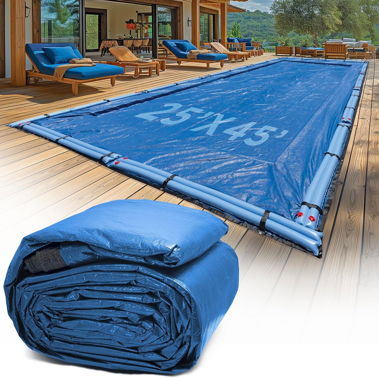 25-Ft x 45-Ft Premium Winter Pool Cover for Inground Pools