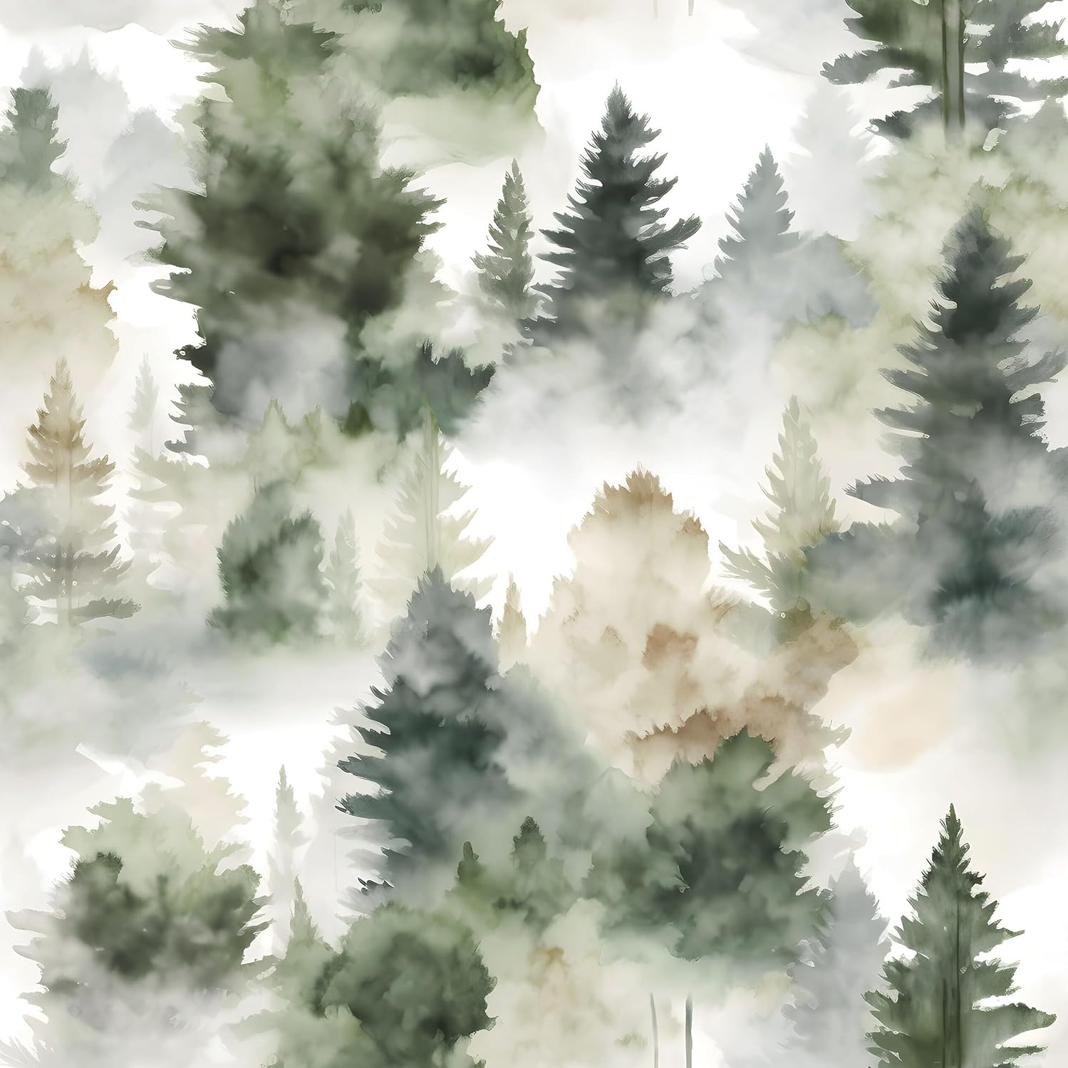 Foggy Forest Wallpaper Peel and Stick for Home Decor