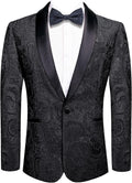 Men's Jacquard Shawl Lapel Tuxedo Blazer - Slim Fit Party Jacket