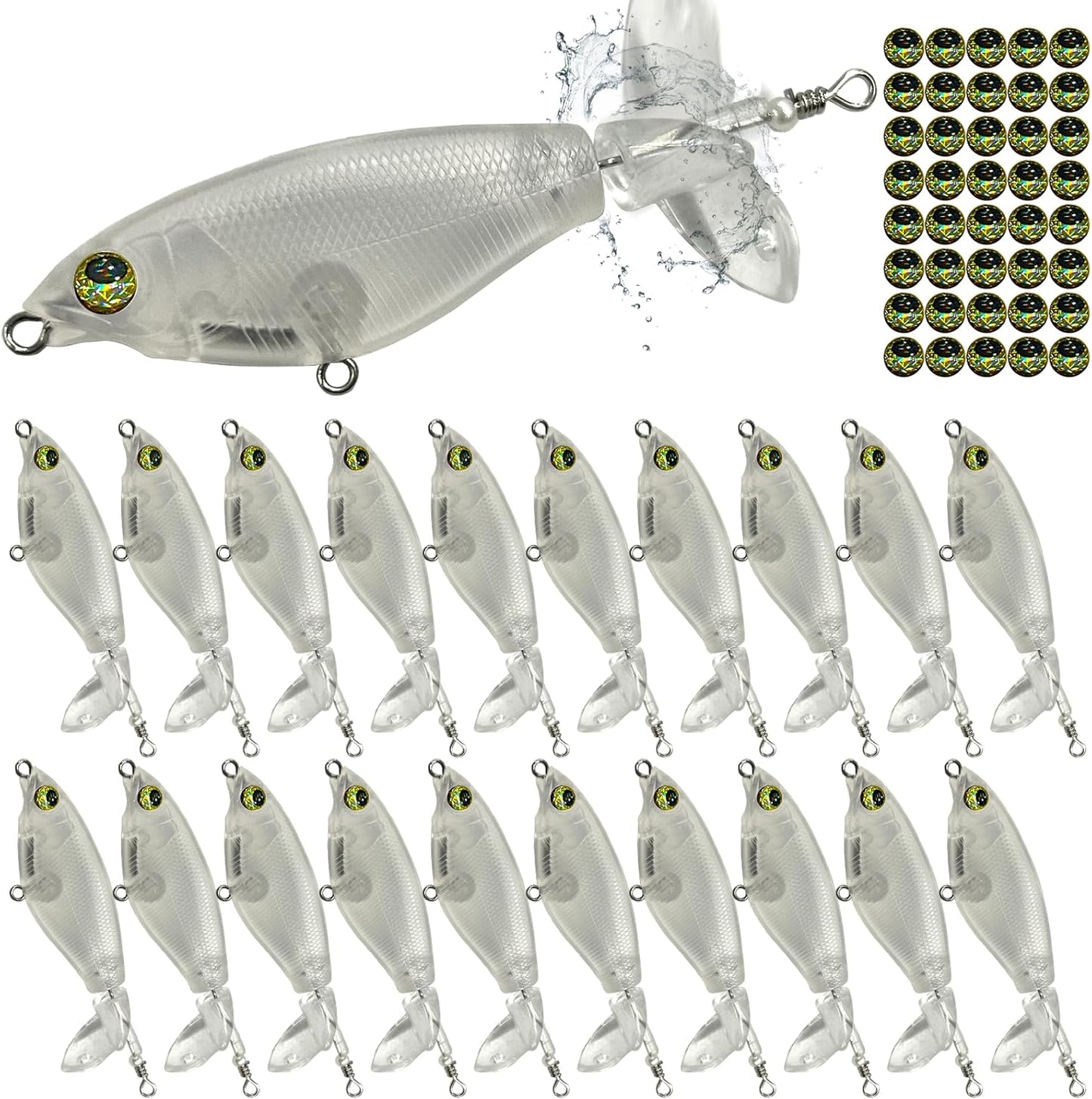 DIY Topwater Lure Making Kit - 20/10 PCS Swimbait Blanks
