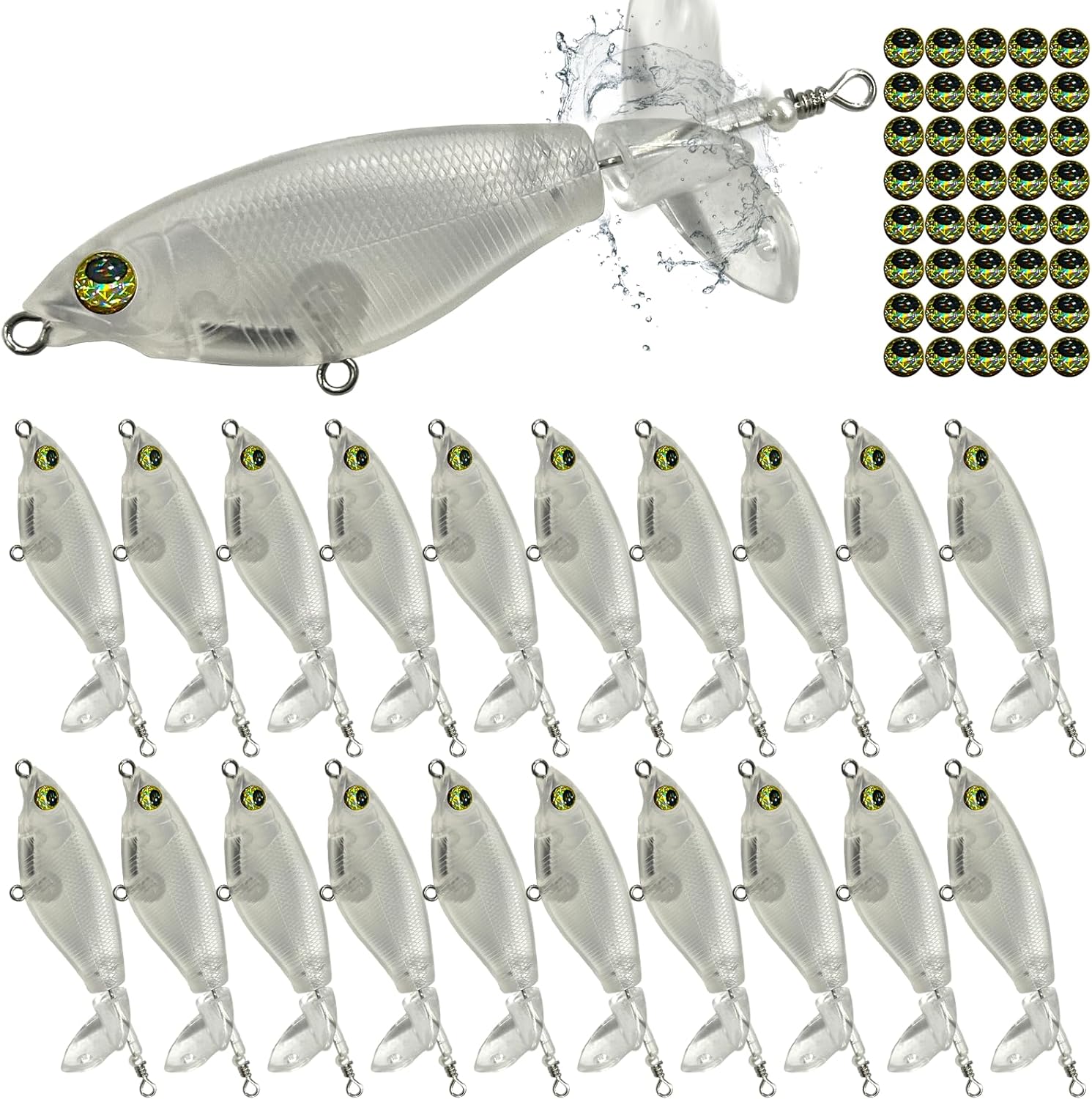 DIY Topwater Lure Making Kit - 20/10 PCS Swimbait Blanks