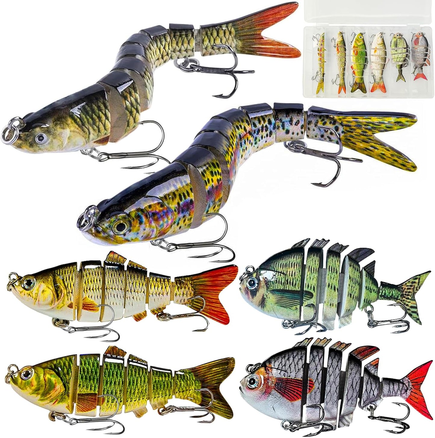 Premium Slow Sinking Fishing Lures Kit - Sharp Hooks