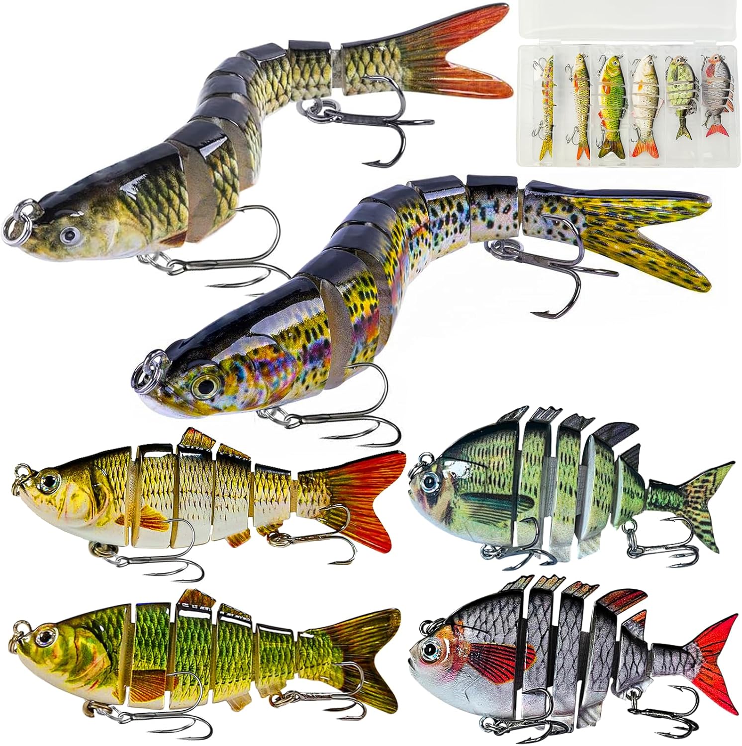 Premium Slow Sinking Fishing Lures Kit - Sharp Hooks